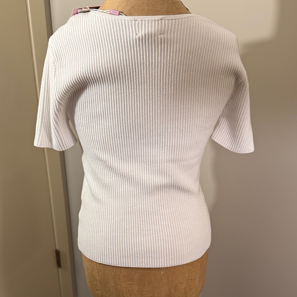 Muse White Ribbed Sweater - Picture 5 of 6